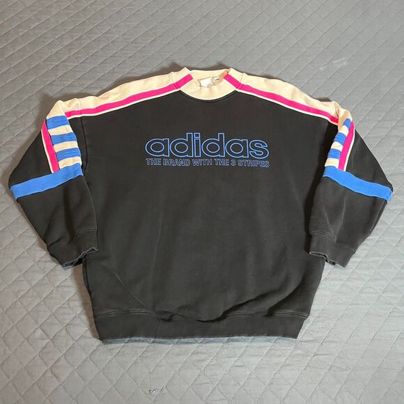 adidas Tops - Adidas Originals Racing Legacy Firebird Sweater Black Pink 3-Stripe Women M